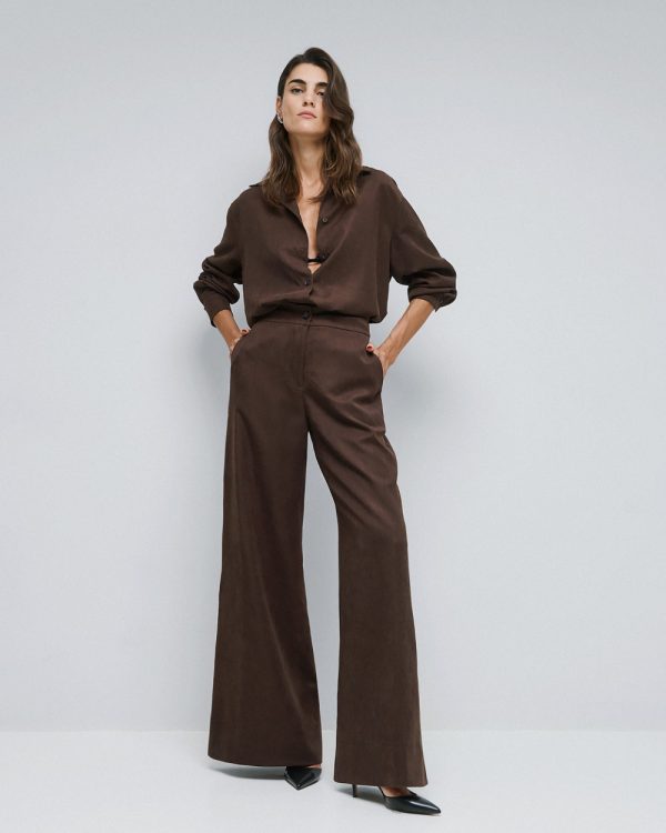 Pants with elastic back waistband - Access Fashion