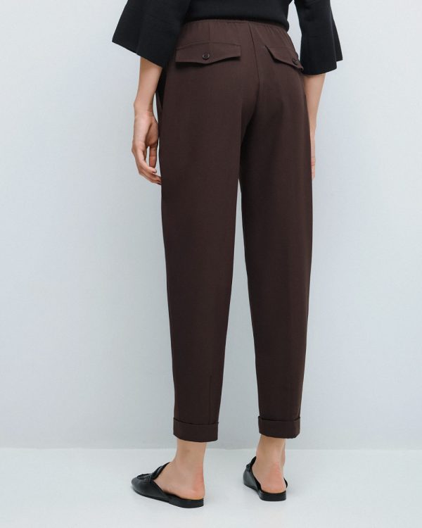 Pants with elastic waistband and turn-up hems - Access Fashion - Image 8