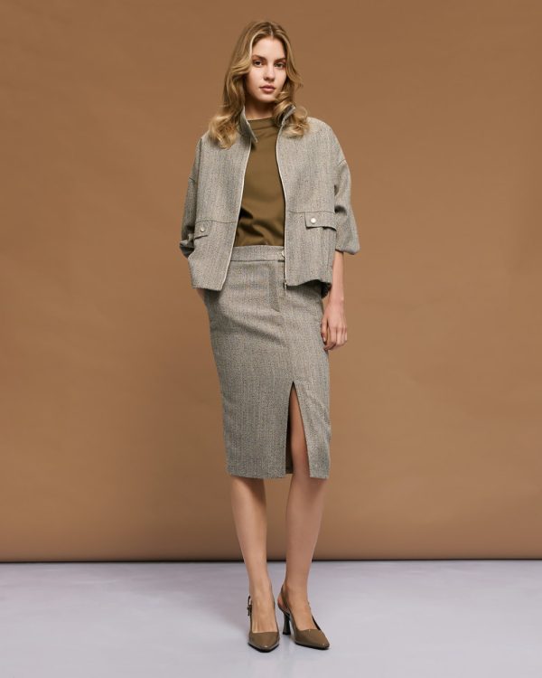 Midi herringbone skirt - Access Fashion - Image 3