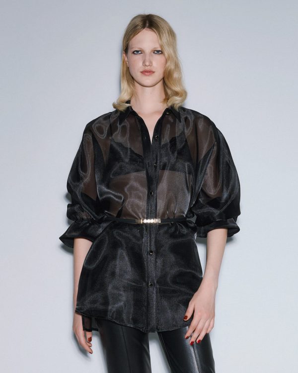 Organza shirt with ruffled cuffs - Access Fashion