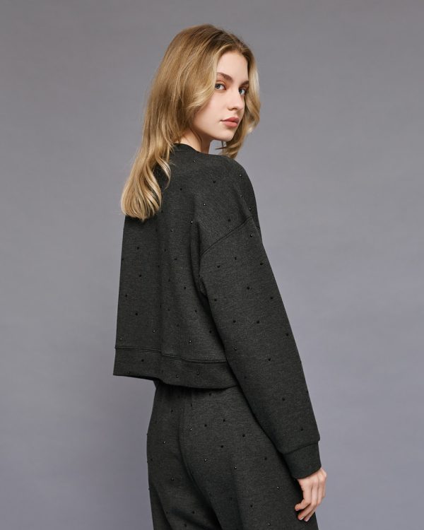 Sweatshirt with rhinestones - Access Fashion - Image 3