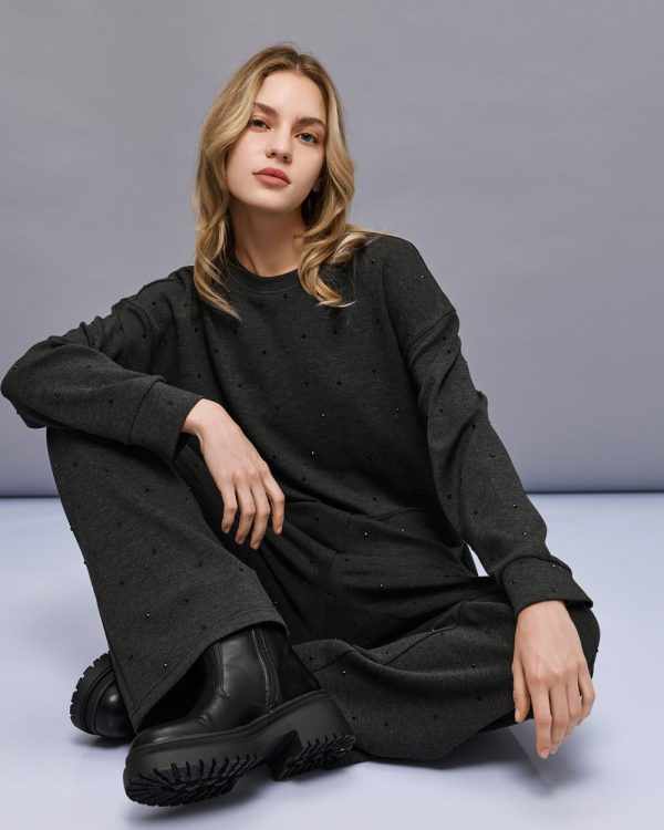Sweatshirt with rhinestones - Access Fashion - Image 4