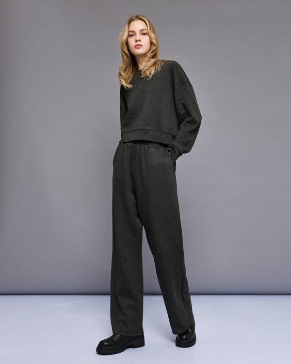 Sweatpants with rhinestones - Access Fashion