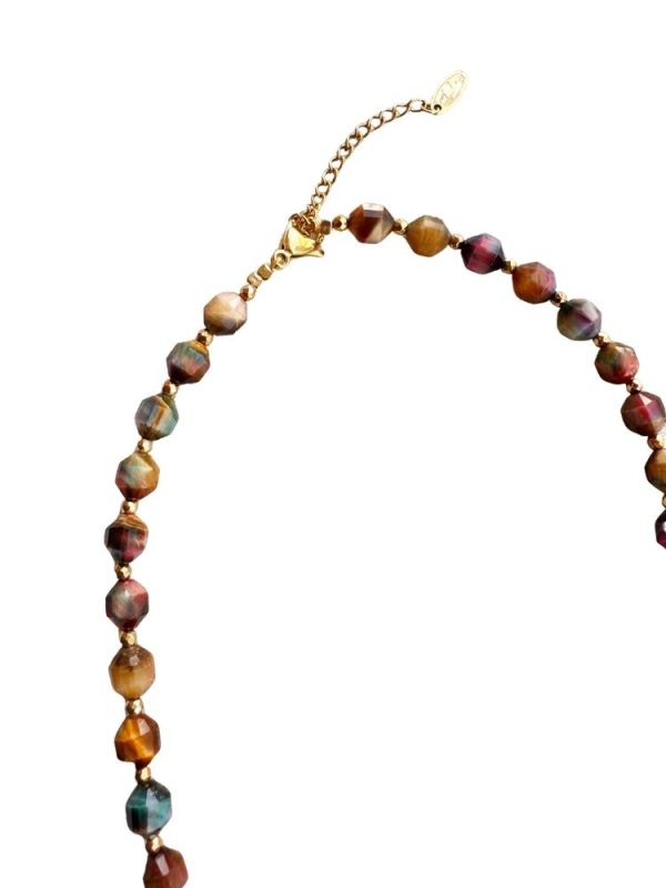 Cateye stone necklace with gold bead - Ifigenia Loukou - Image 3
