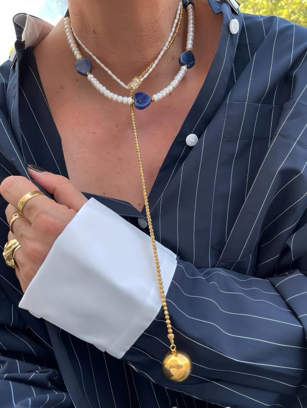 Small pearl necklace with pendant and chain - Ifigenia Loukou - Image 2