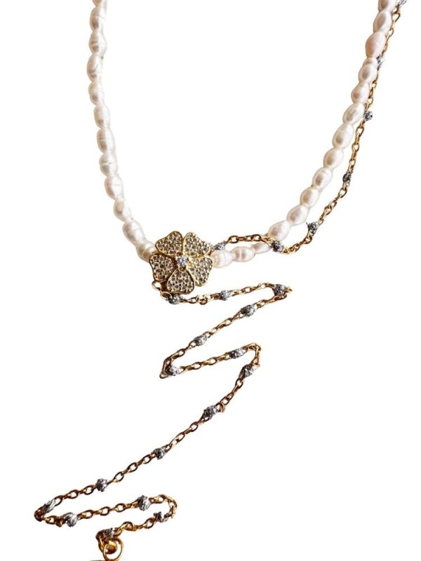 Small pearl necklace with pendant and chain - Ifigenia Loukou - Image 4