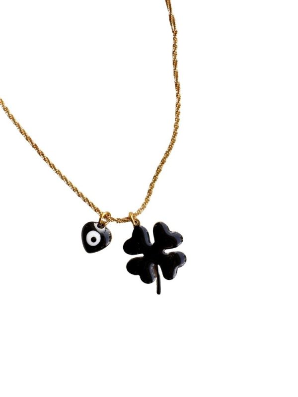 Chain necklace with clover and eye - Ifigenia Loukou - Image 7
