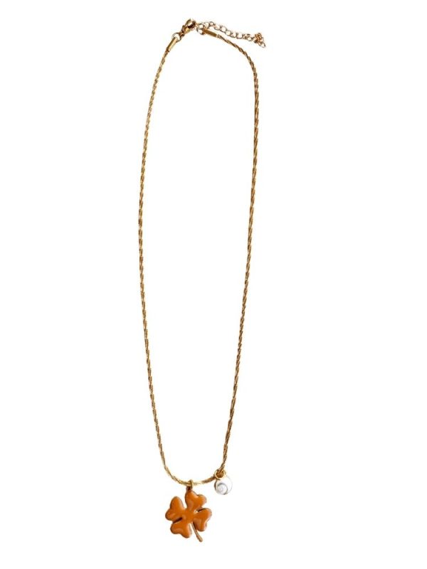 Chain necklace with clover and eye - Ifigenia Loukou - Image 2