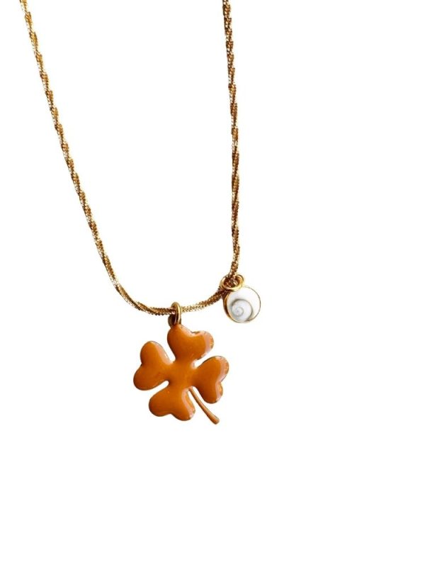 Chain necklace with clover and eye - Ifigenia Loukou - Image 3