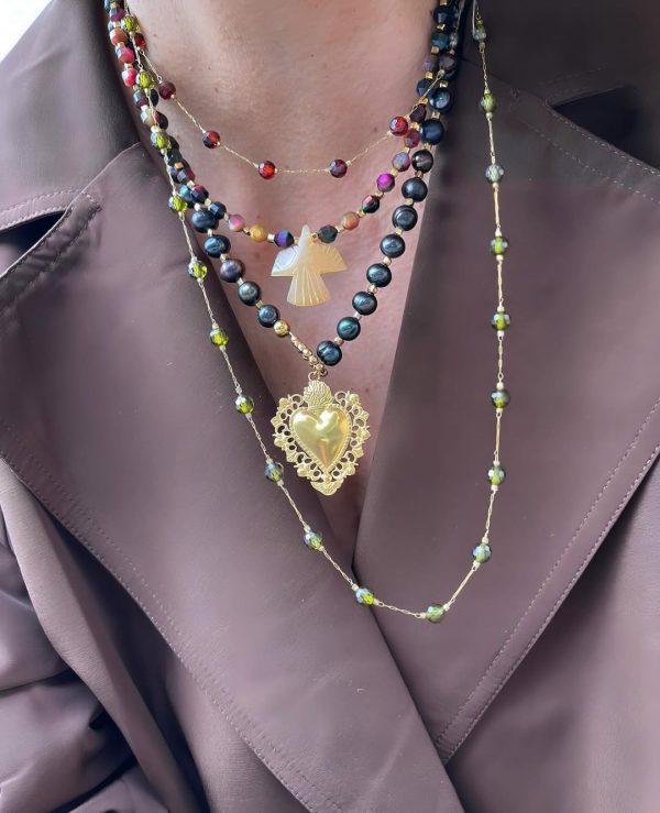 Cateye stone necklace with eagle pendant - Ifigenia Loukou - Image 3