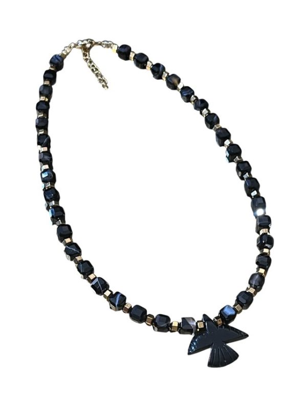 Cateye stone necklace with eagle pendant - Ifigenia Loukou - Image 7