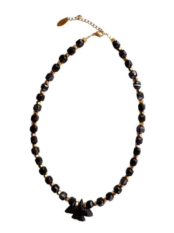 Cateye stone necklace with eagle pendant - Ifigenia Loukou - Image 8