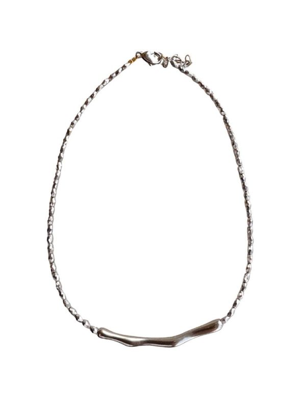 Stainless steel bangle with hematite stones - Ifigenia Loukou - Image 3