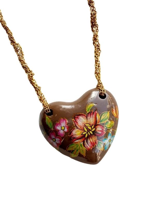 Vintage heart necklace with stainless steel chain - Ifigenia Loukou - Image 2