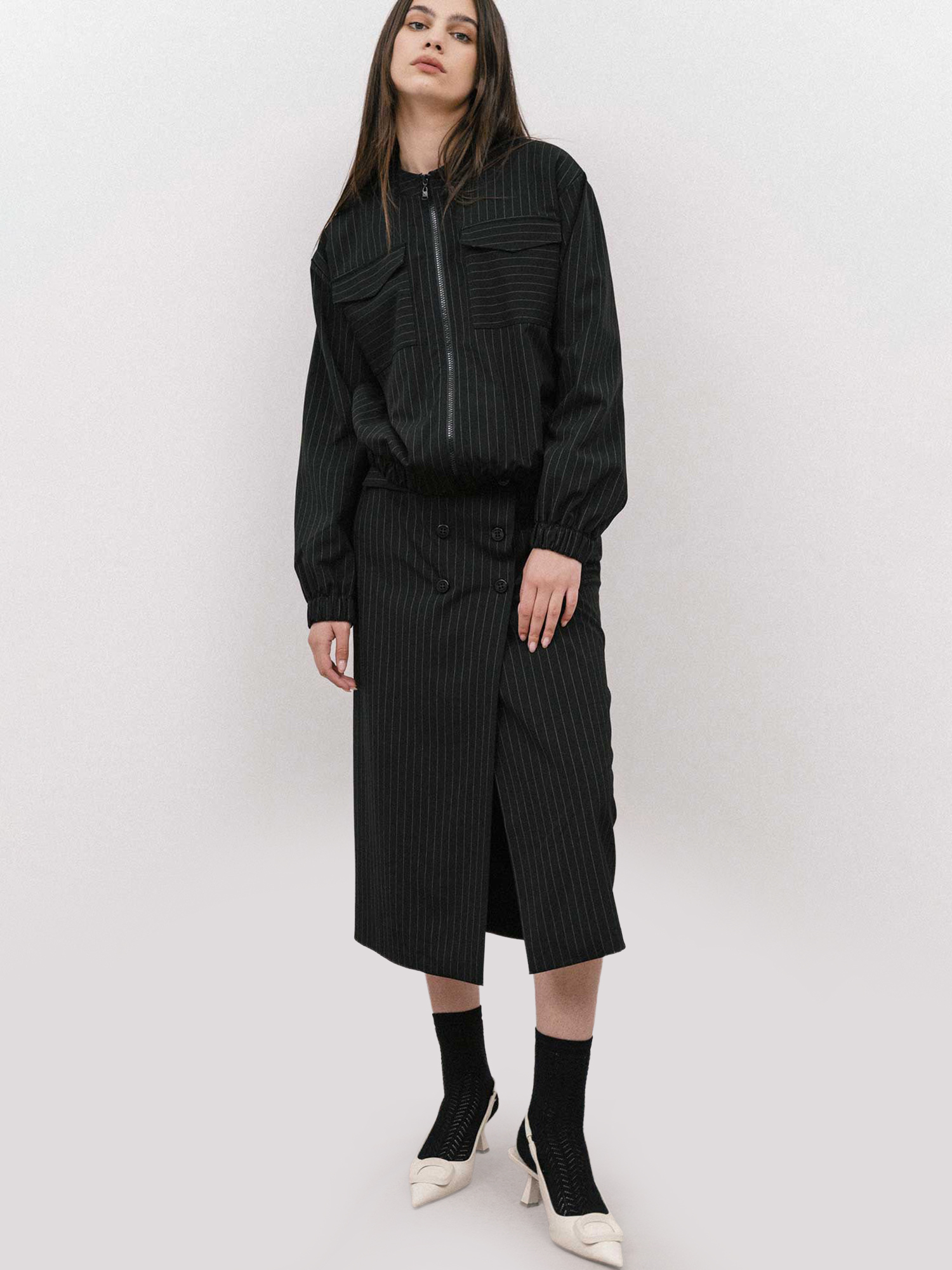 Brouska - 4TW25-124 Liana pinstripe midi skirt - 4Tailors - Image 2