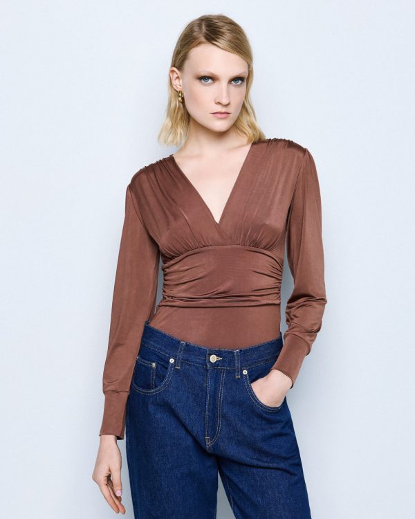 Long-sleeve bodysuit with gathered details - Access Fashion