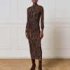 Printed tulle midi dress - Access Fashion