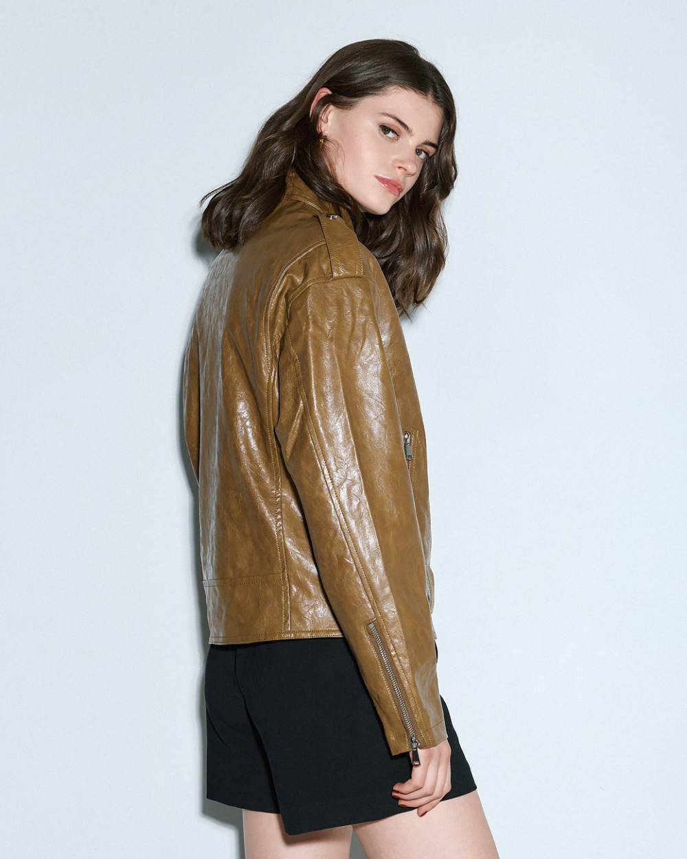 Brouska - 54-8009 Faux leather biker jacket - Access Fashion - Image 8