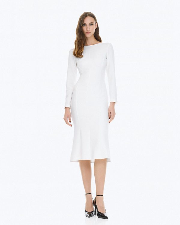 Long-sleeve midi godet dress - Access Fashion
