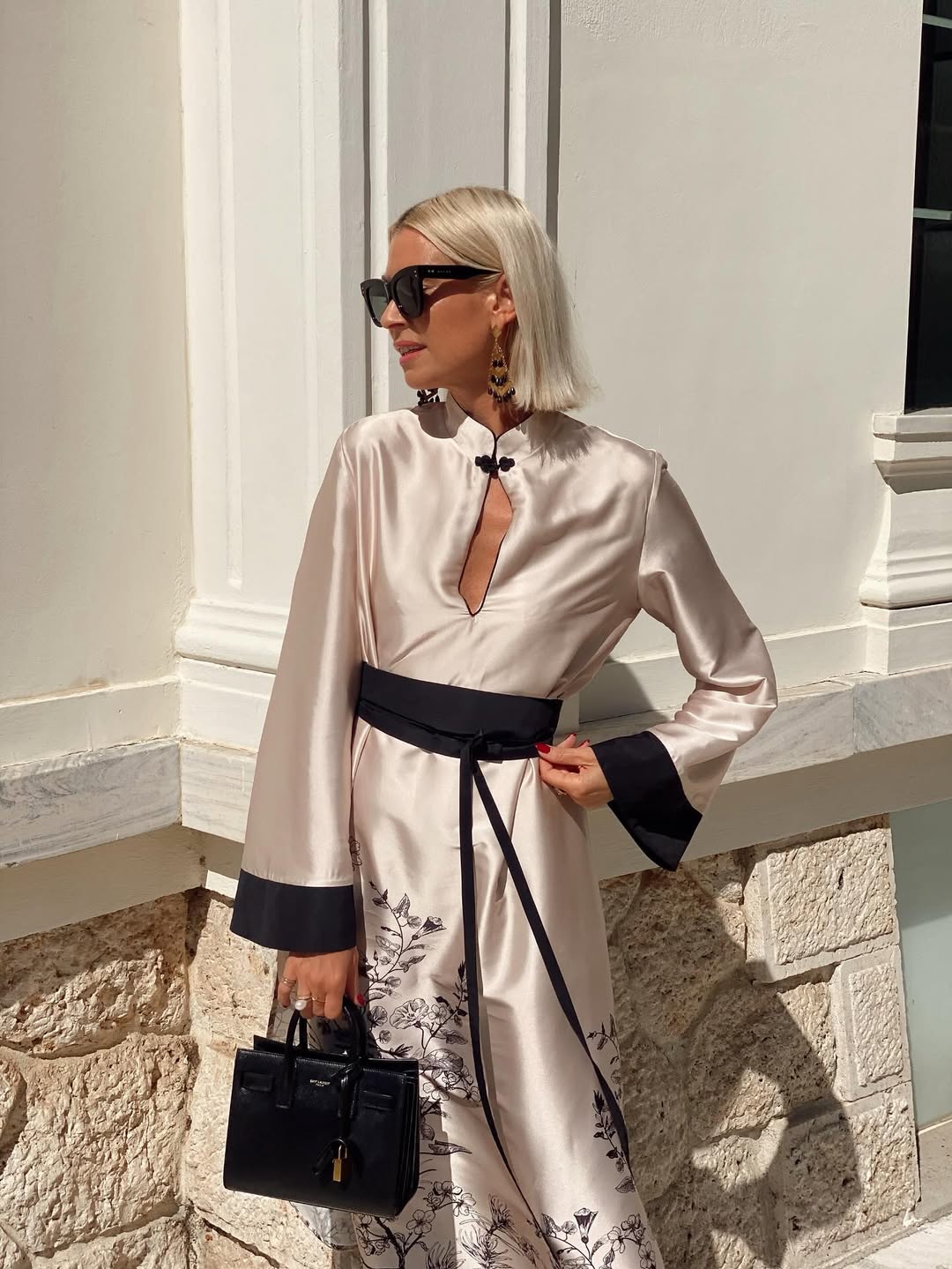 Brouska - INW25-8404 Satin Midi Dress with contrast details -Innocent