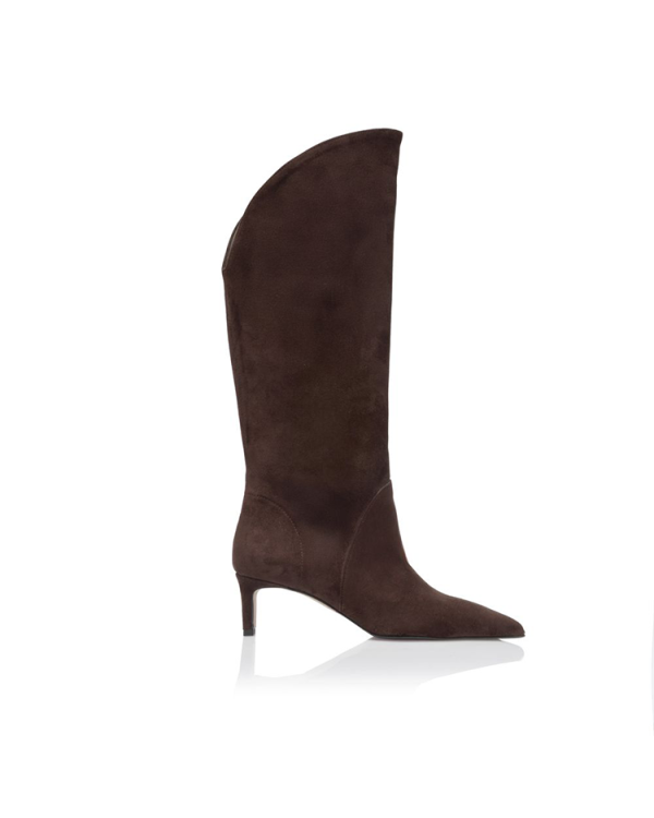 Suede mid-calf boots with sculpted silhouette - Sante Shoes