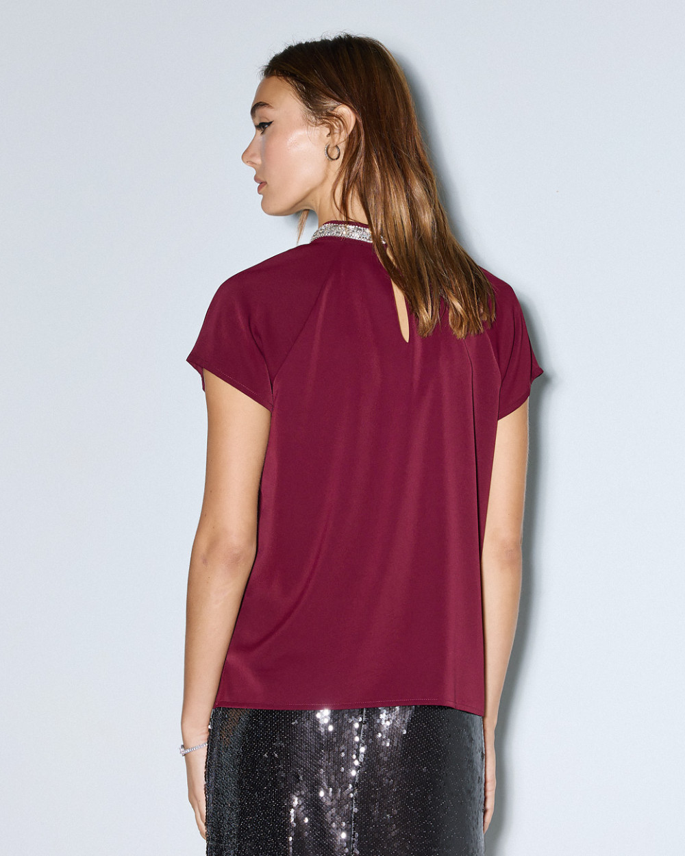 Brouska - 54-2017-186 Top with rhinestones and a cut-out - Access Fashion - Image 8