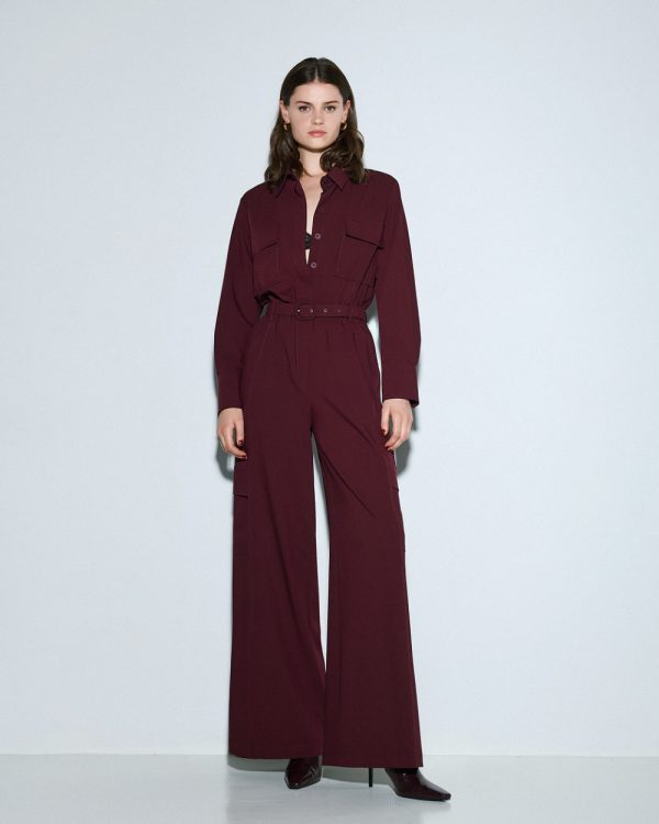 Cargo jumpsuit with belt - Access Fashion