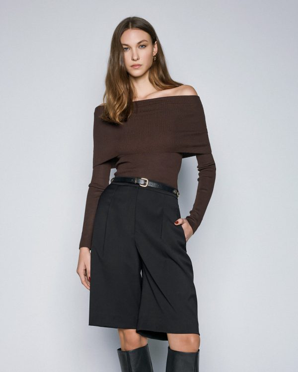 Knitted off-shoulder blouse - Access Fashion
