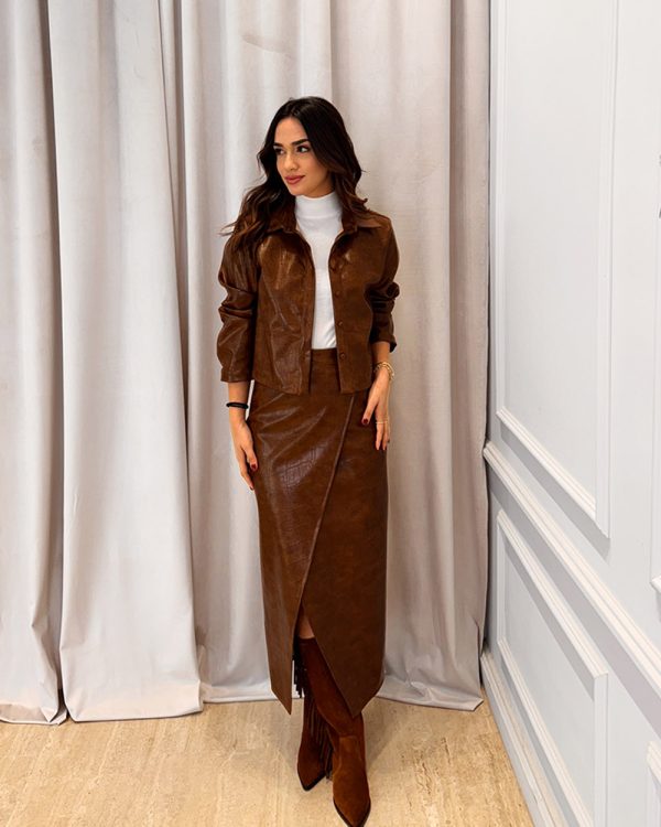 Croco eco-leather wrap skirt - Innocent