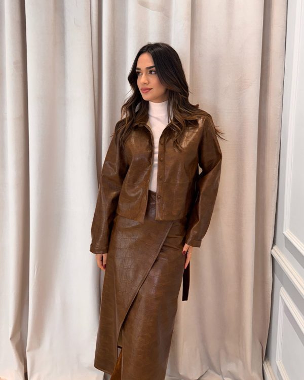 Croco eco-leather boxy shirt - Innocent