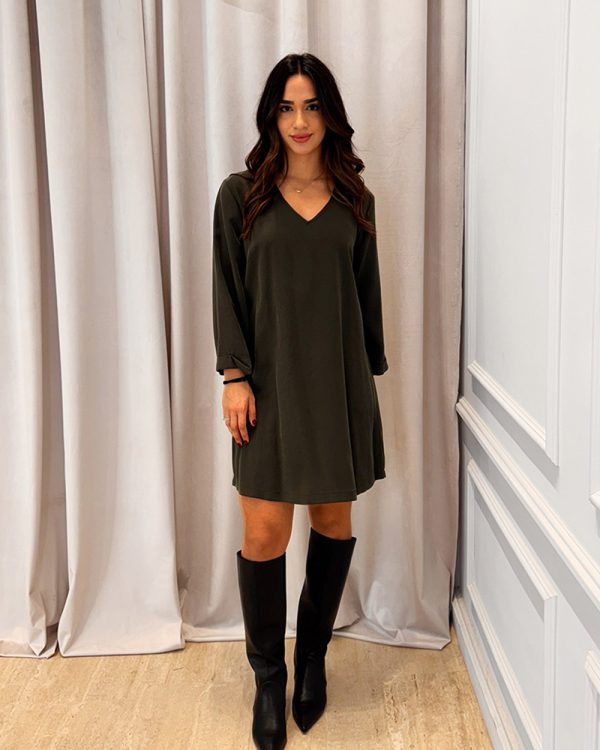Cupro v-neck relaxed dress - Innocent