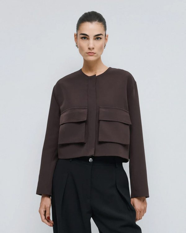Cropped jacket with pockets - Access Fashion