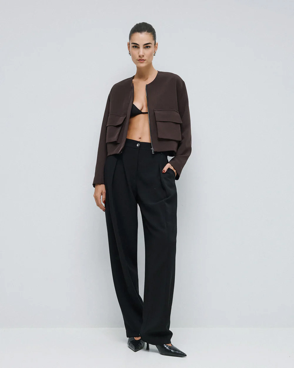 Brouska - 54-1020-387 Cropped jacket with pockets - Access Fashion - Image 7