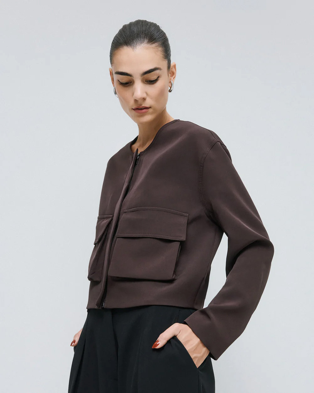 Brouska - 54-1020-387 Cropped jacket with pockets - Access Fashion - Image 8