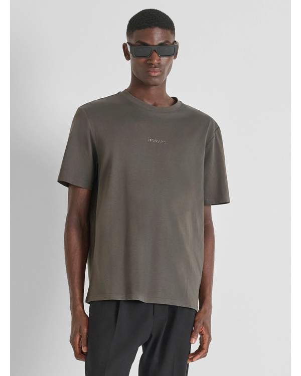 relaxed fit cotton jersey t-shirt with printed logo - Antoni Morato