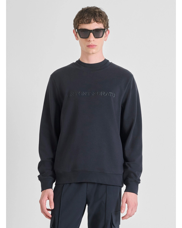 Regular fit crewneck sweatshirt in cotton with print - Antony Morato
