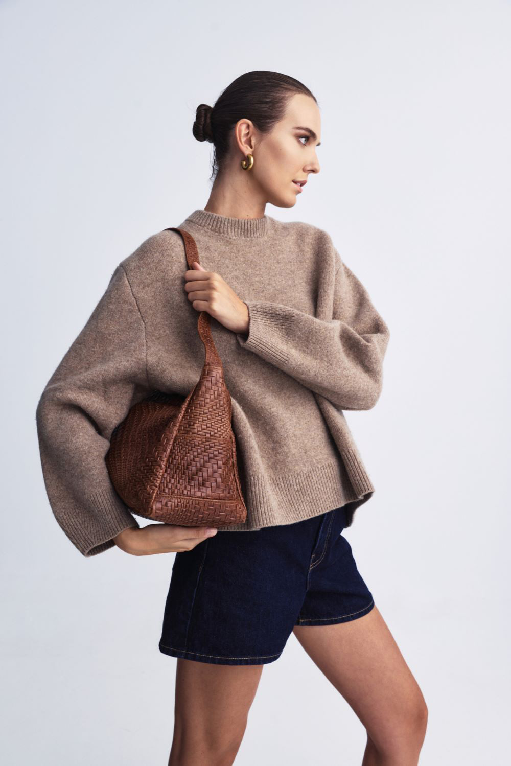 Brouska - LTW25-2605 Threads tote Bag - Leather Twist - Image 3