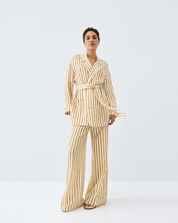 Striped belted blazer
- Access Fashion