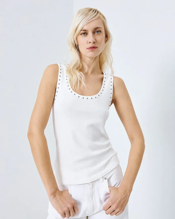 Top with shoulder straps and studs - Access Fashion