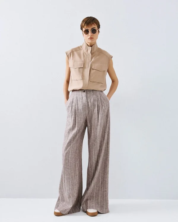 High-waisted striped pants - Access Fashion