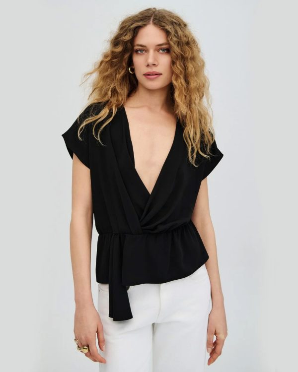 Wrap blouse with an elasticated waist - Access Fashion