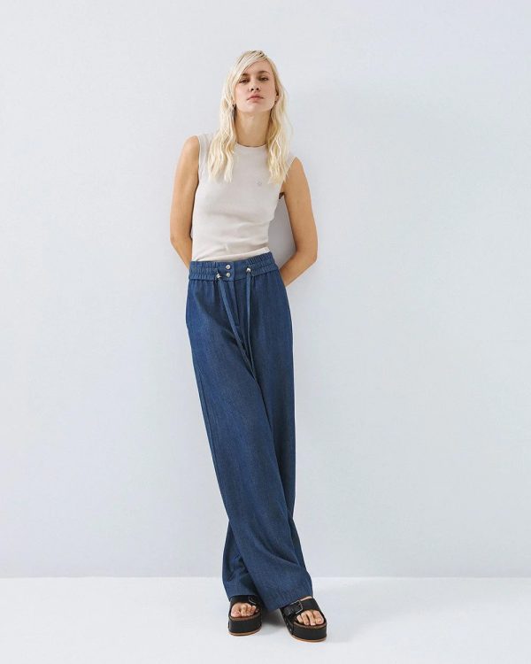 Denim-look wide-leg pants - Access Fashion