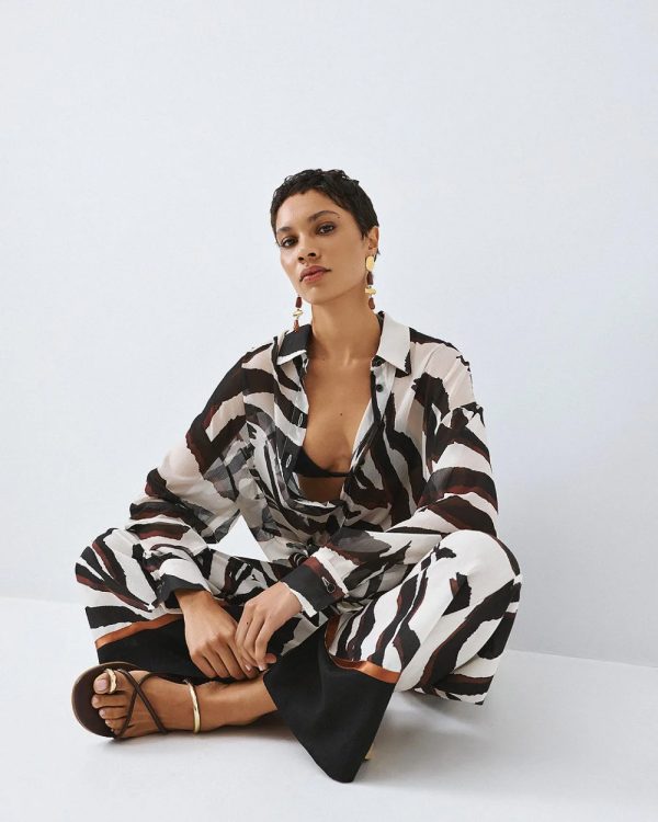 Printed shirt with a collar - Access Fashion