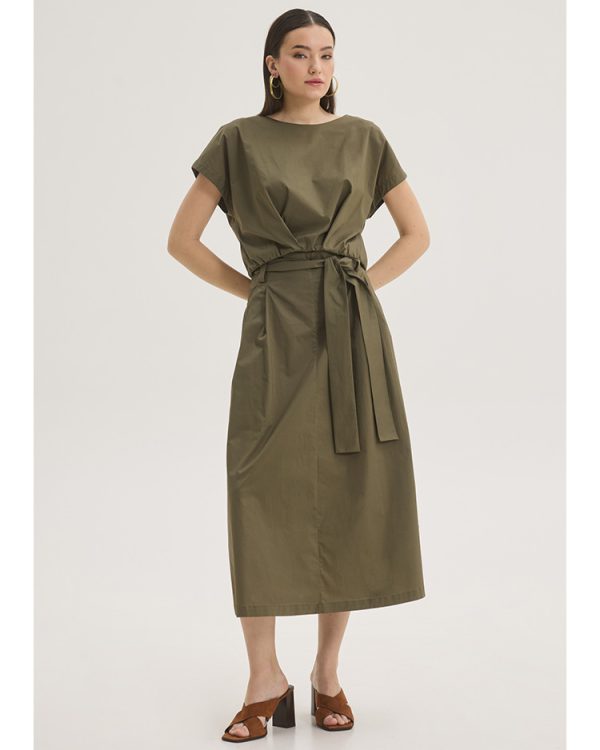 Midi skirt with waist tie -Innocent