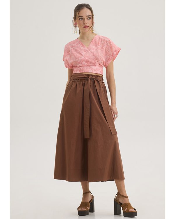 Wide-leg trousers with waist tie - Innocent