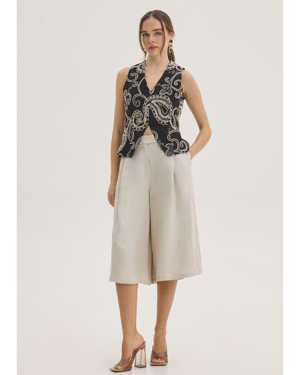 Embroidered sleeveless peplum blouse - Innocent