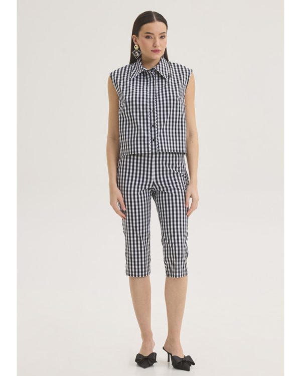 Gingham cotton blend bermuda shorts - Innocent