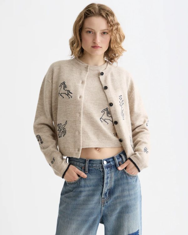 Embroidered crew neck cardigan - Scotch & Soda