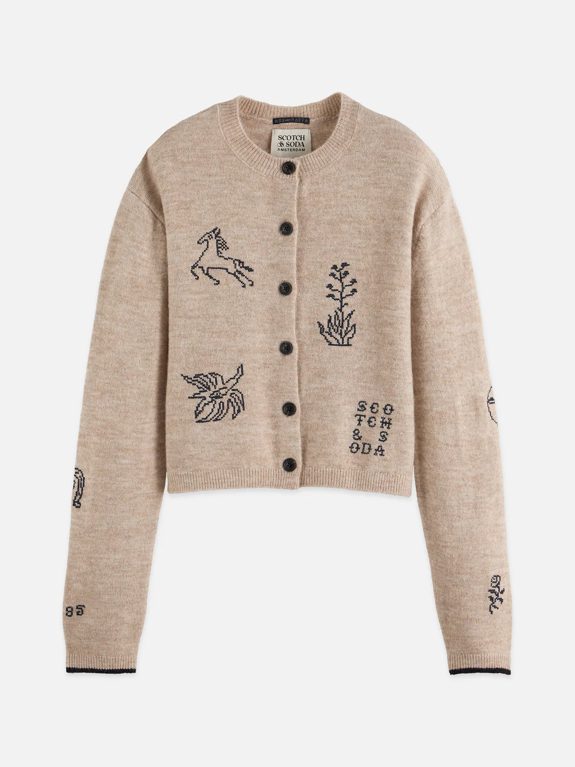 Brouska - SQS26-U9B01080T Embroidered crew neck cardigan - Scotch & Soda - Image 5