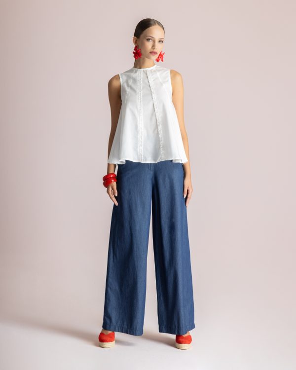 Sleeveless a-line tunic bouse - Moutaki